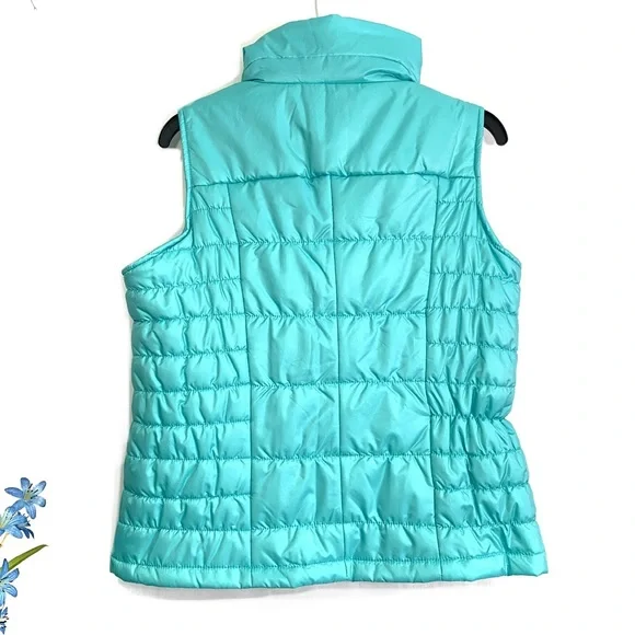 New York & Company Women's Light Blue Sleeveless Zippered Quilted Puff Vest NWT - Picture 5 of 9